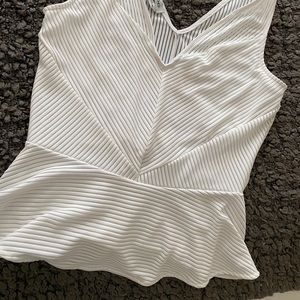 White peplum top